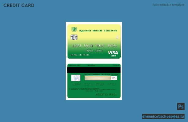 Beispielvorschau für eine Visumkarte der Agrani Bank in Bangladesch